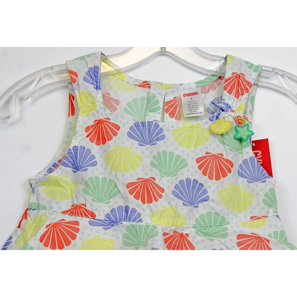 NWT 2009 Gymboree Mermaid Magic Ruffled Layer Tank Top Shirt sz 4 seashells Ocea